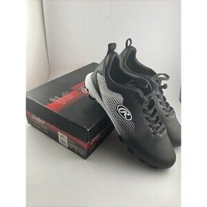Rawlings Mens Black And White Division 2 Low Baseball Cleats Size 11.5